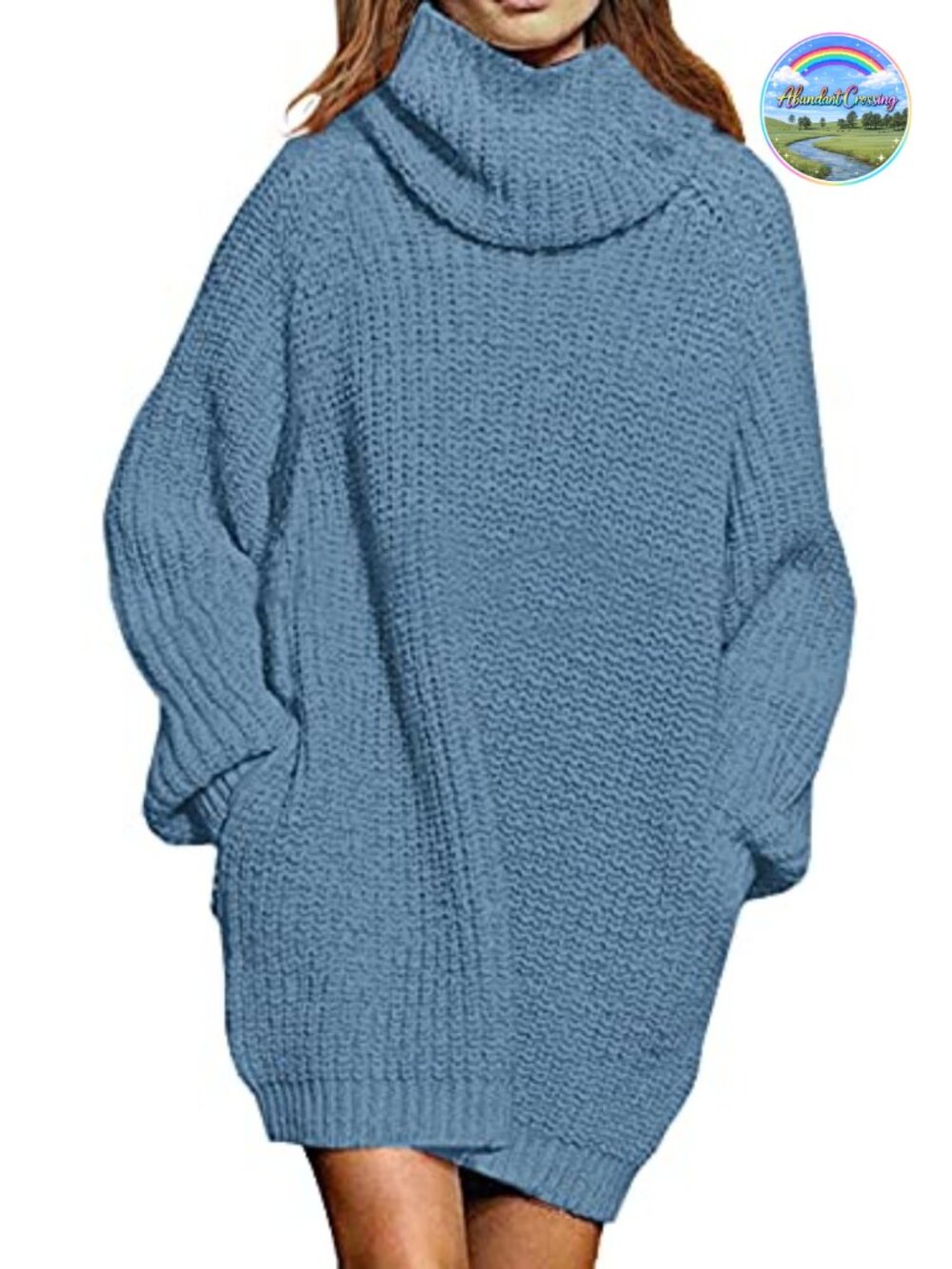 Loose Turtleneck Oversize Long Pullover Sweater Dress